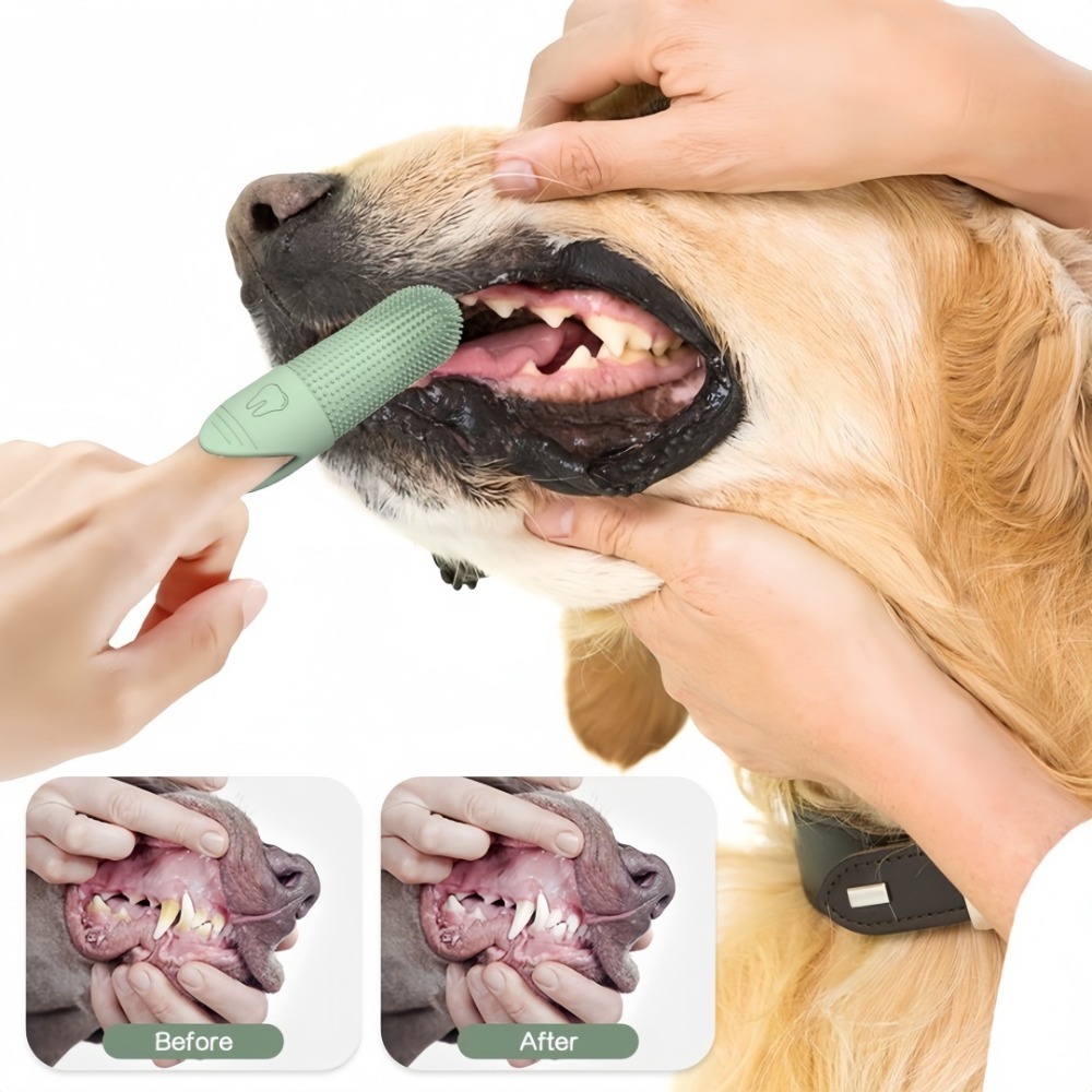 Pet Supplies Is Food - 360 ° Pet Cleaning Finger Toothbrush