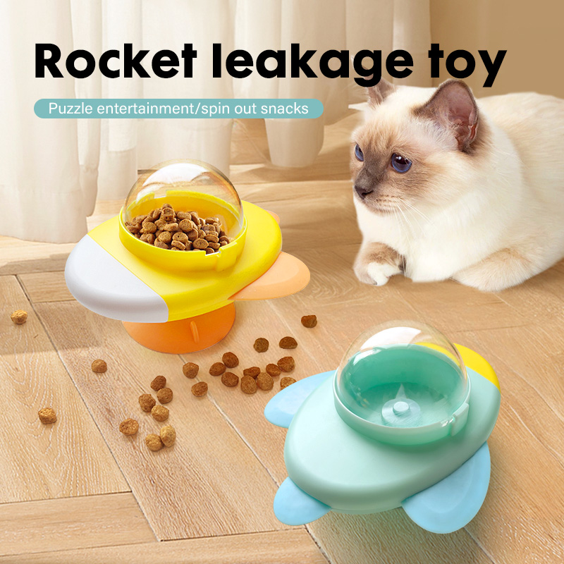 Rocket Shape Rotating Cat Dog  - đánh giá và giá Dog Treat Puzzle Toy