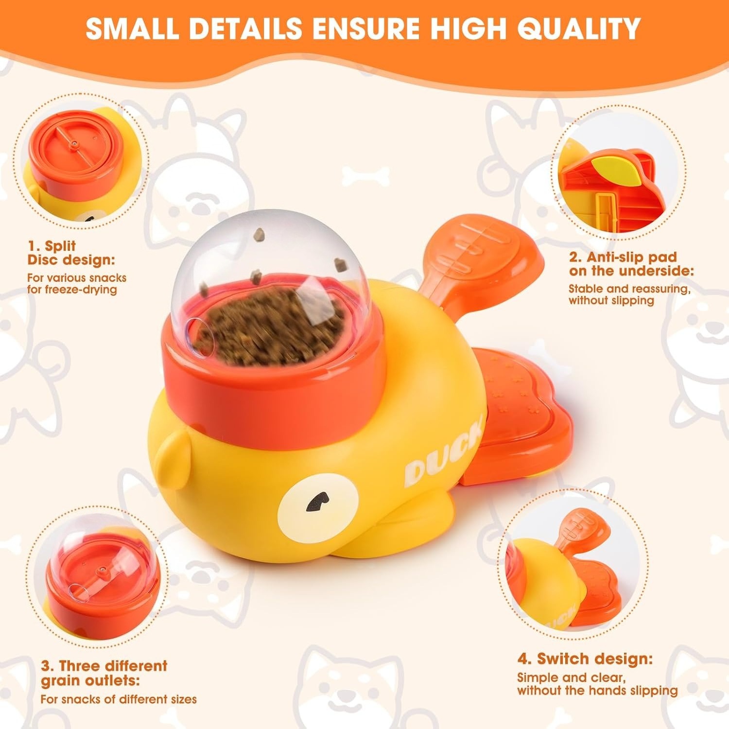 Yellow Duck Pet Snack Dispense - đánh giá và giá Dog Treat Puzzle Toy