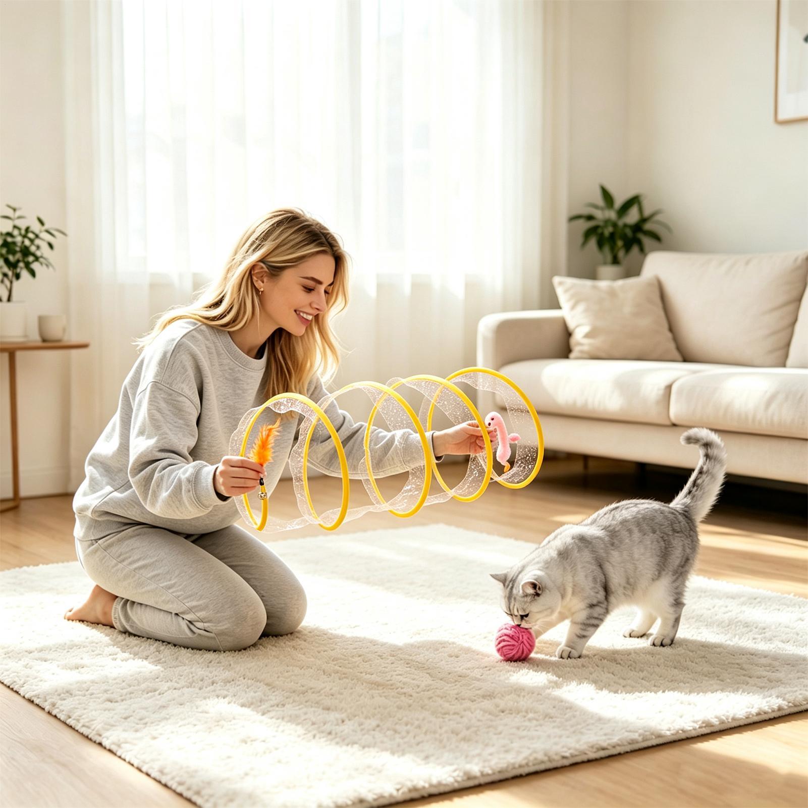 Spiral Tunnel Cat Toy Foldable - đánh giá và giá Cat Tunnel Toy