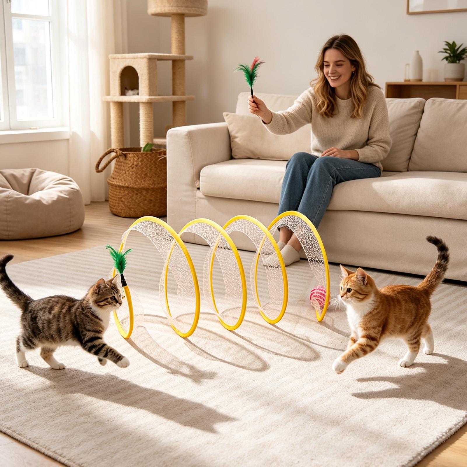 Spiral Tunnel Cat Toy Foldable - đánh giá và giá Cat Tunnel Toy